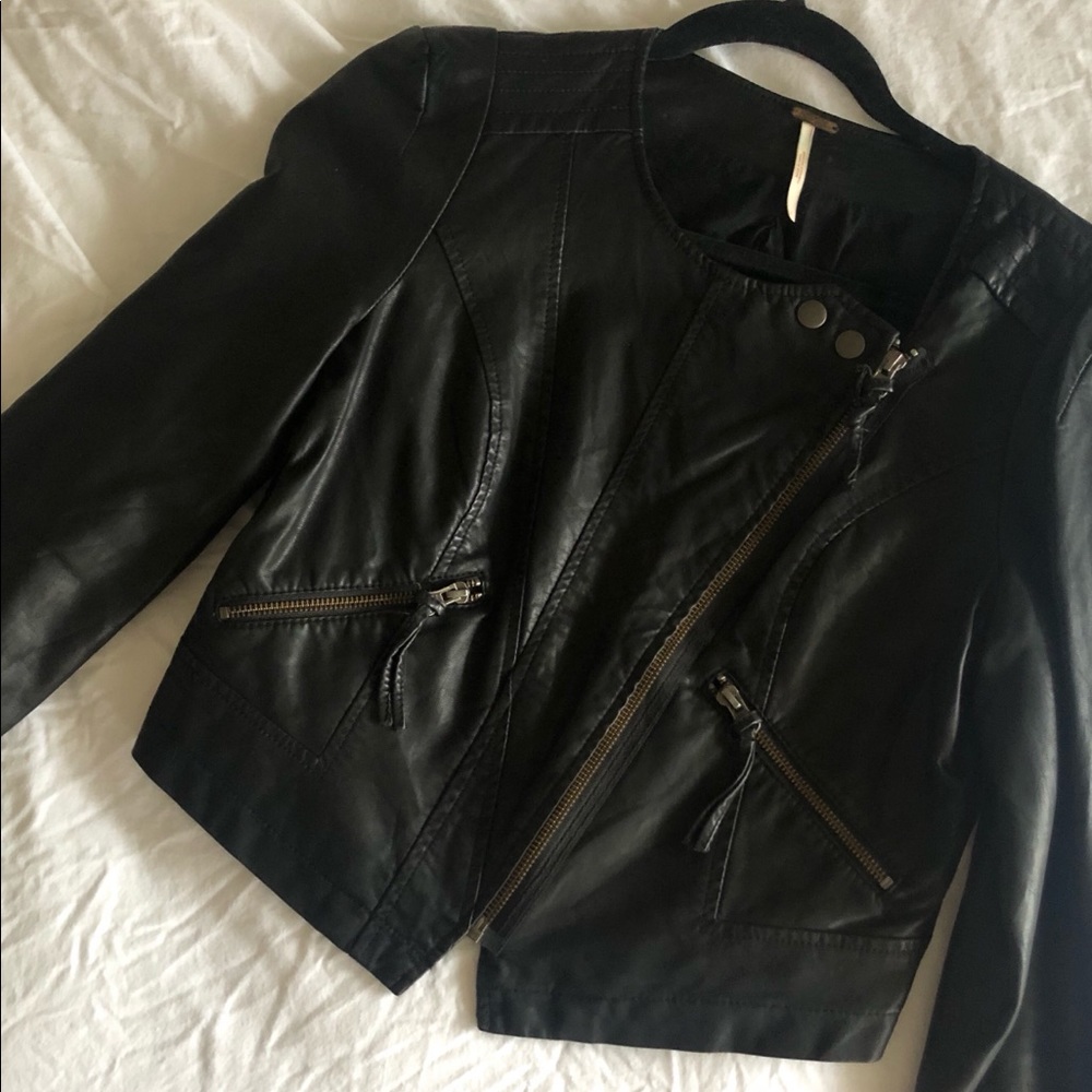 Free People Vegan Leather Jacket - Size 6